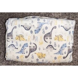 Chick Pea Sherpa Fleece Baby Blanket Dinosaurs Blue & Yellow 30"x40"